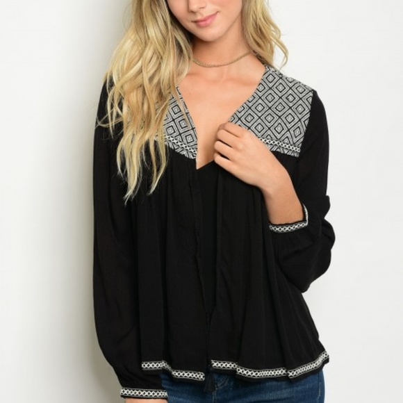 VeryJ Tops - The Bella Black Tie Top